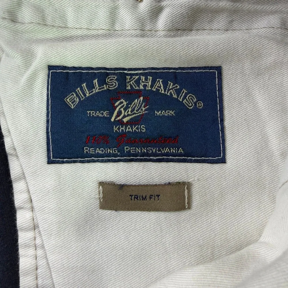 Bills Khakis M3 Trim Fit Chinos Mens 34 Navy Blue Cotton Made in USA Pants